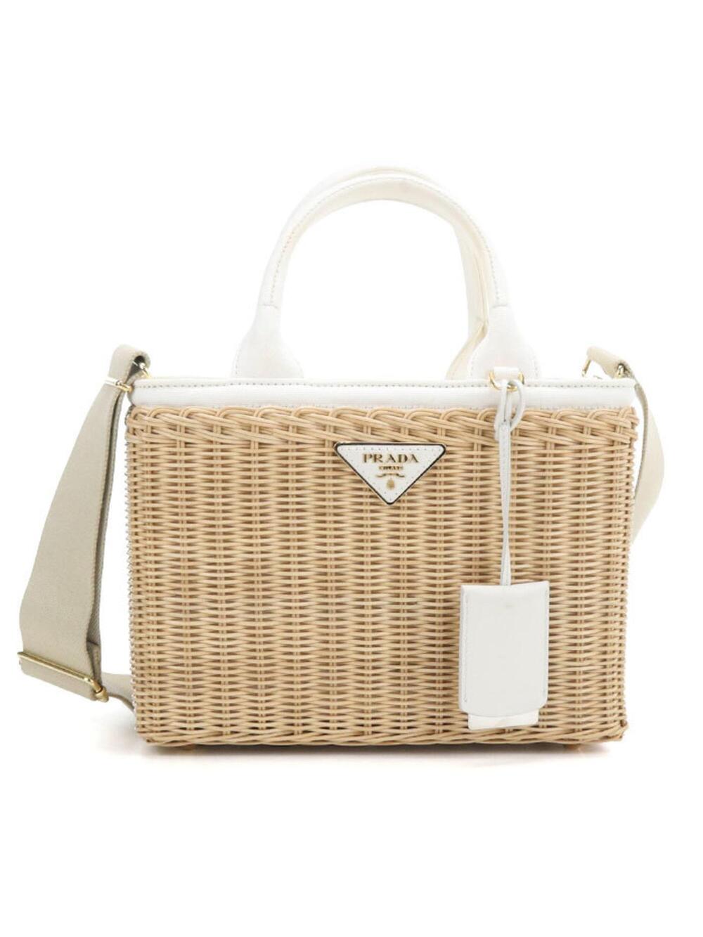 Prada Basket Bag Wicker With Canapa #357015P14B